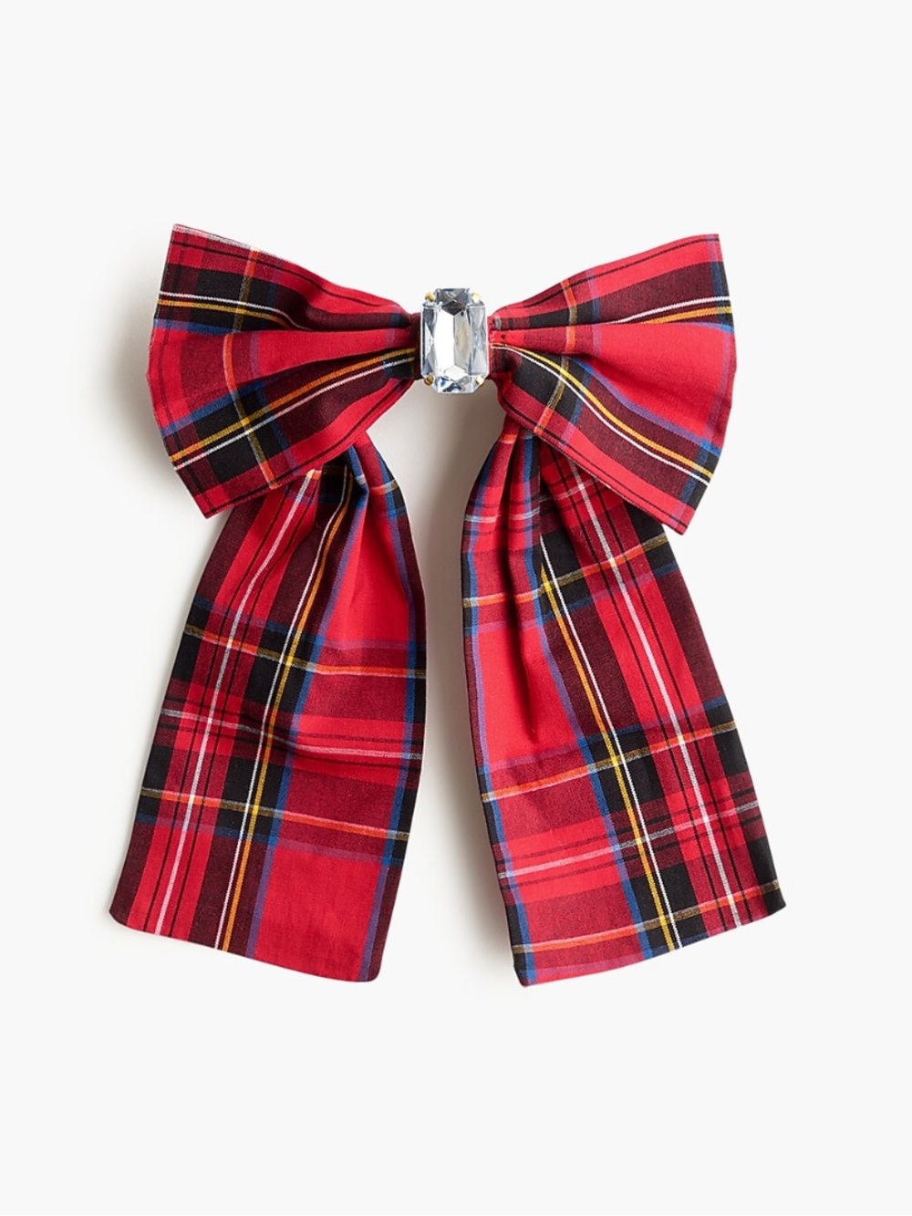 NWT J Crew Factory Embellished Red Tartan Bow Barrette